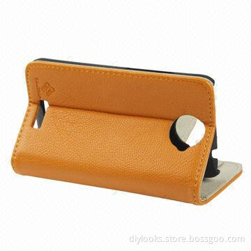 Litchi Texture Flip Wallet Holster Leather Case for HTC One X/Edge/S720e (Orange)